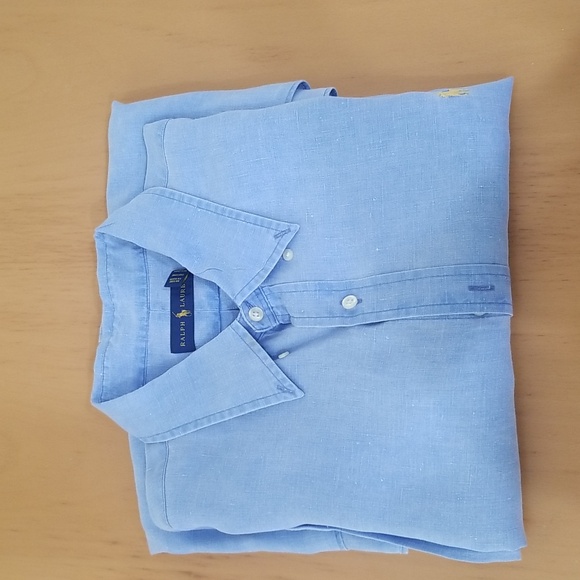 Ralph Lauren Other - Ralph Lauren Blue Linen Shirt -Short Sleeve XXL